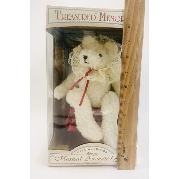 NOS Musical Victorian Teddy Bear Doll Plush Toy Animated Wind Up Love Story - Picture 4 of 16